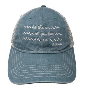 Let The Sea Set You Free Kauai Snapback Trucker Hat Blue One Size Blue 84